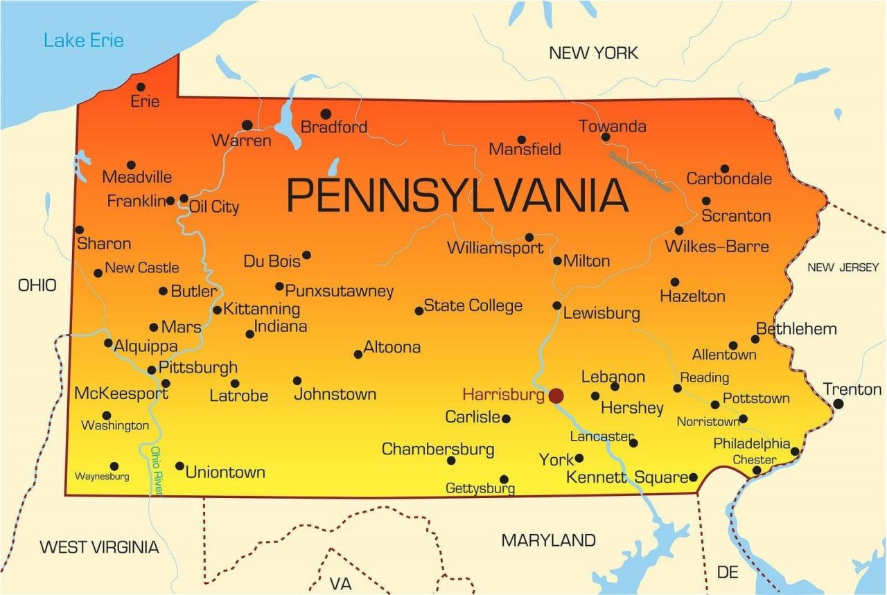 Pennsylvania Counties Map | Mappr